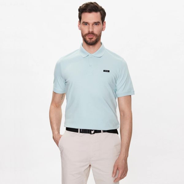 Calvin Klein Stretch Pique Slim Polo Licht Blauw