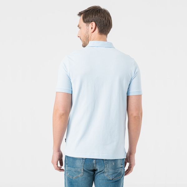 Calvin Klein Stretch Pique Slim Polo Licht Blauw