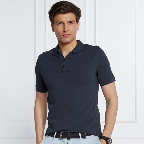 Calvin Klein Stretch Pique Slim Polo Navy