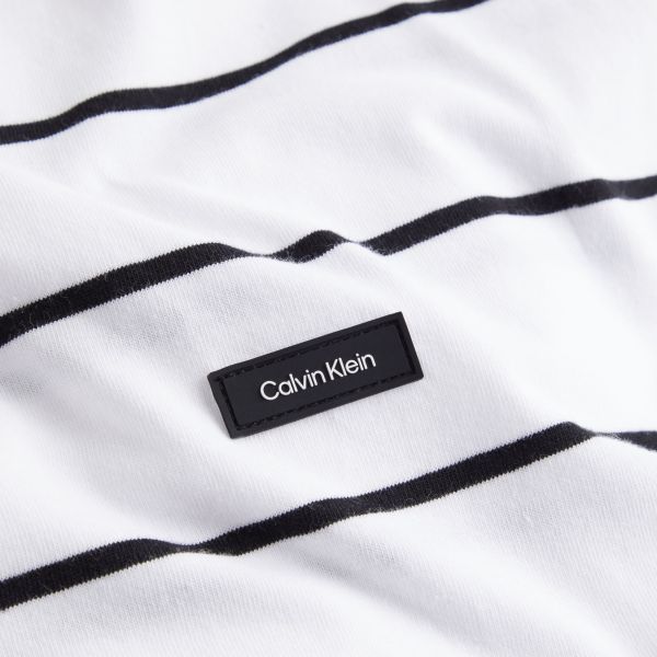 Calvin Klein Striped T-shirt Licht Wit/Zwart