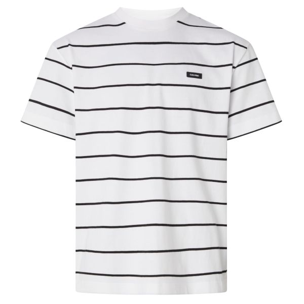 Calvin Klein Striped T-shirt Licht Wit/Zwart