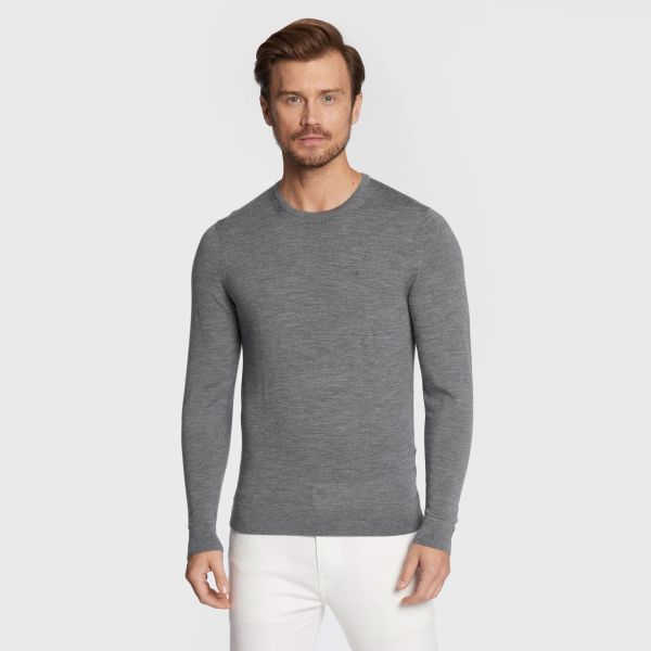 Calvin Klein Superior Merino Sweater Grijs