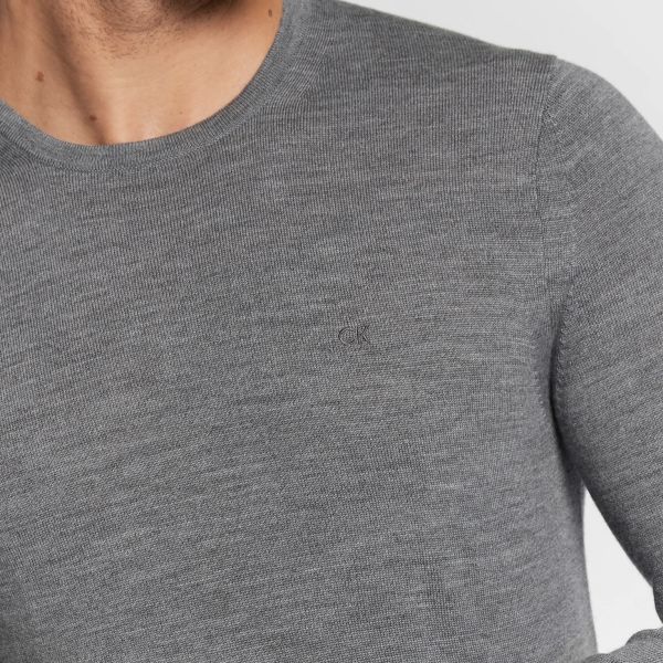 Calvin Klein Superior Merino Sweater Grijs