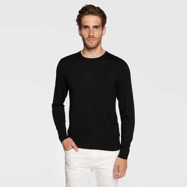 Calvin Klein Superior Merino Sweater Zwart
