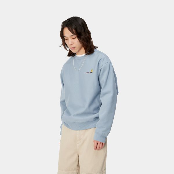 Carhartt American Script Sweater Licht Blauw