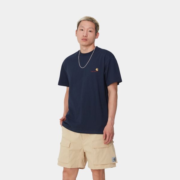 Carhartt American Script T-shirt Donker Blauw