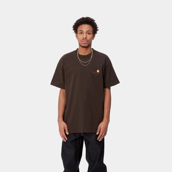Carhartt American Script T-shirt Donker Bruin