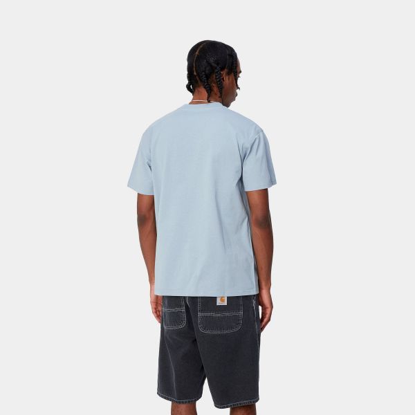Carhartt American Script T-shirt Licht Blauw