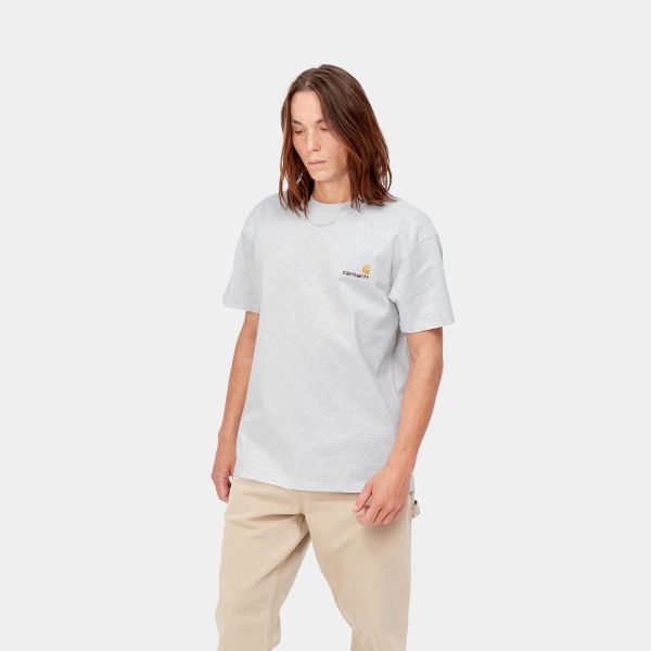 Carhartt American Script T-shirt Licht Grijs