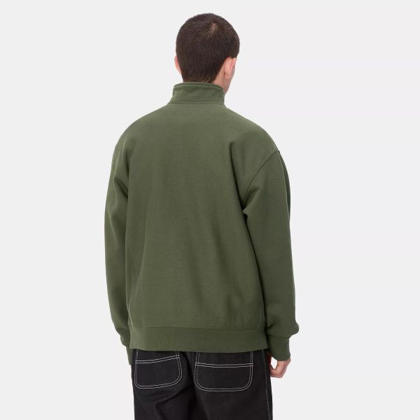 Carhartt Half Zip American Script Sweater Donker Groen
