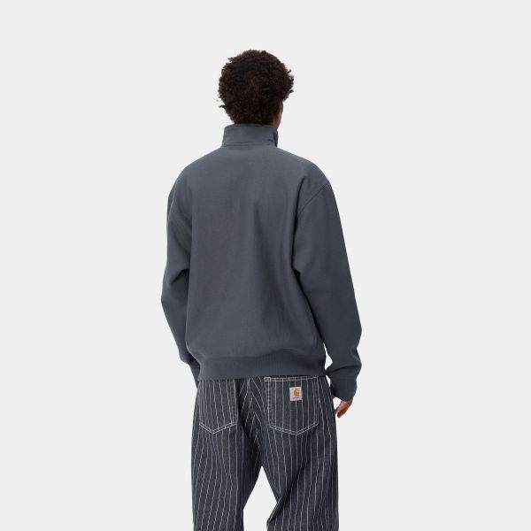 Carhartt Half Zip American Script Sweater Antraciet