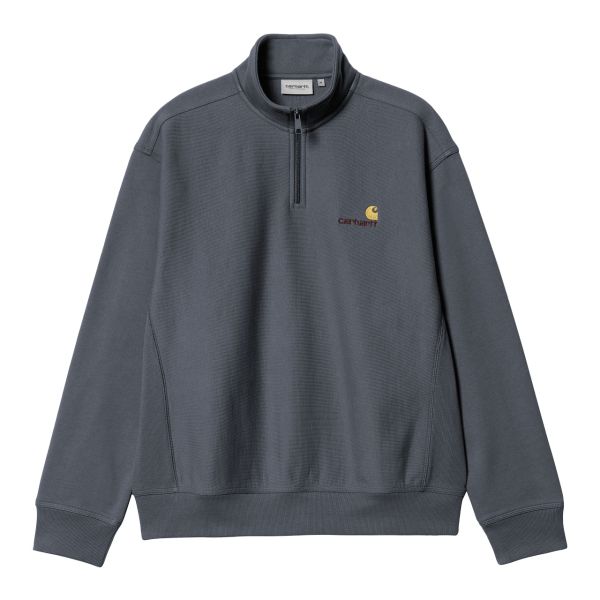 Carhartt Half Zip American Script Sweater Antraciet