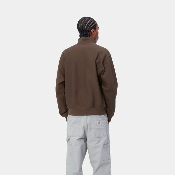 Carhartt Half Zip American Script Sweater Bruin