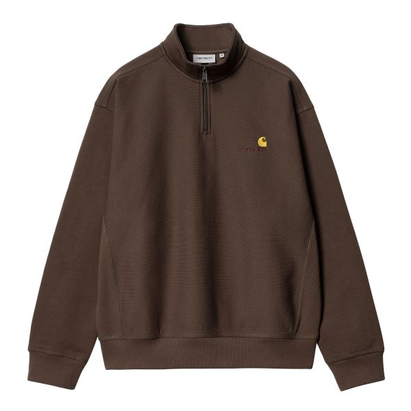 Carhartt Half Zip American Script Sweater Bruin
