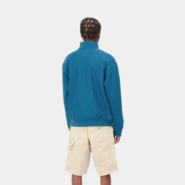 Carhartt Half Zip American Script Sweater Donker Blauw