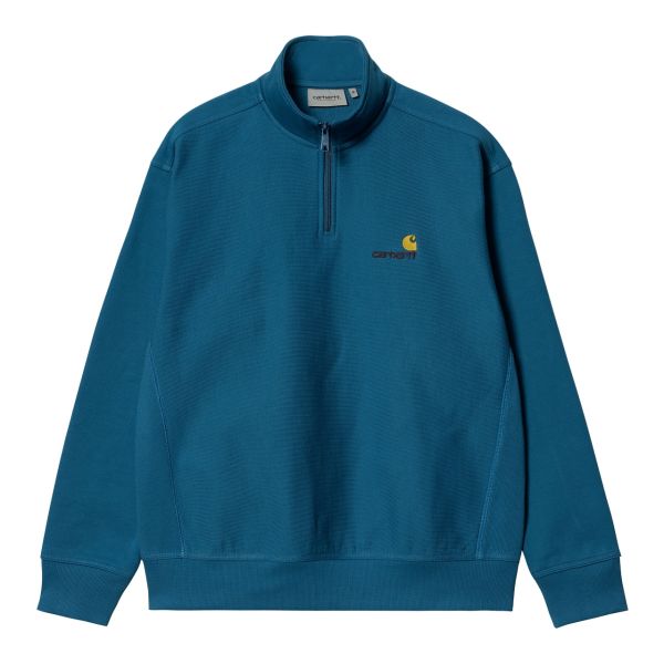 Carhartt Half Zip American Script Sweater Donker Blauw
