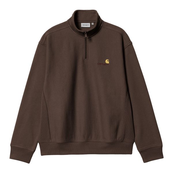 Carhartt Half Zip American Script Sweater Donker Bruin