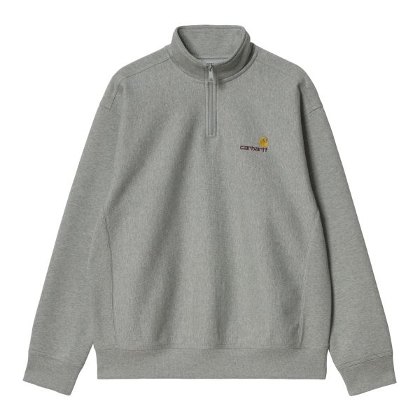 Carhartt Half Zip American Script Sweater Grijs