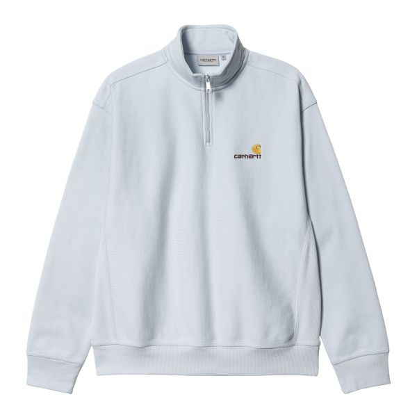 Carhartt Half Zip American Script Sweater Licht Blauw