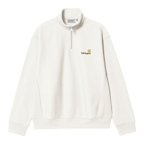 Carhartt Half Zip American Script Sweater Off White