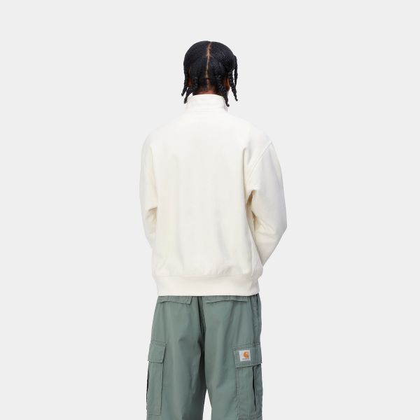 Carhartt Half Zip American Script Sweater Off White