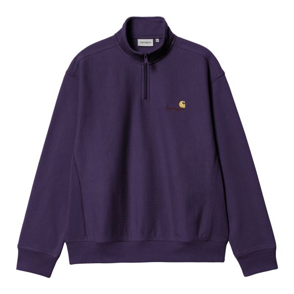 Carhartt Half Zip American Script Sweater Paars