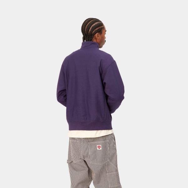 Carhartt Half Zip American Script Sweater Paars