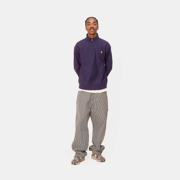 Carhartt Half Zip American Script Sweater Paars
