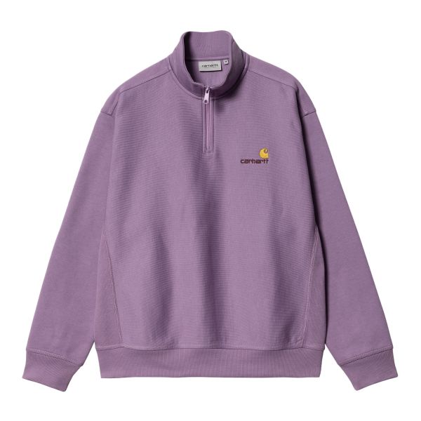 Carhartt Half Zip American Script Sweater Paars