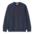 Carhartt Logo Sweater Donker Blauw
