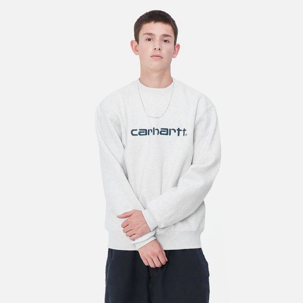Carhartt Logo Sweater Grijs