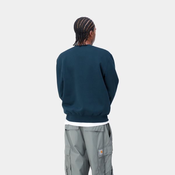 Carhartt Logo Sweater Donker Blauw