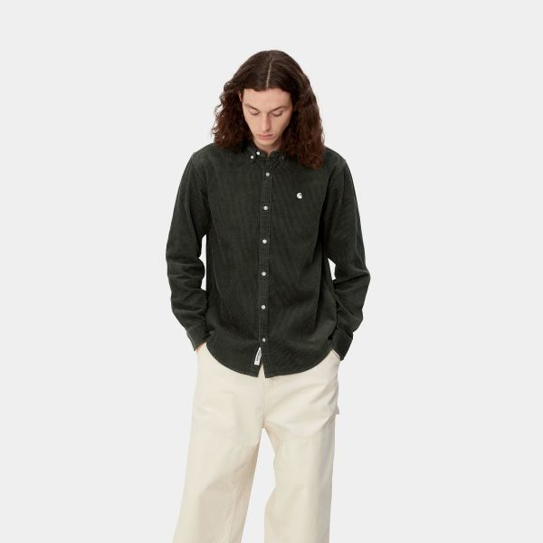 Carhartt Madison Cord Overshirt Donker Groen