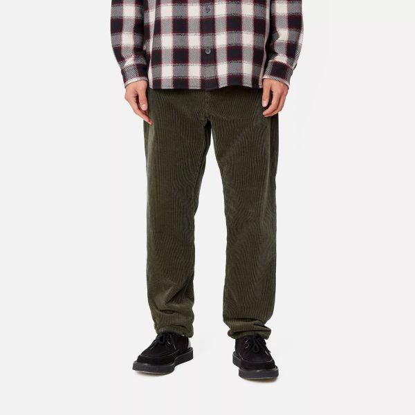 Carhartt WIP Newel Corduroy Broek Donker Groen