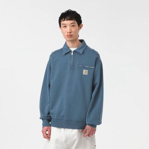 Carhartt WIP Half Zip Detroit Sweater Donker Blauw