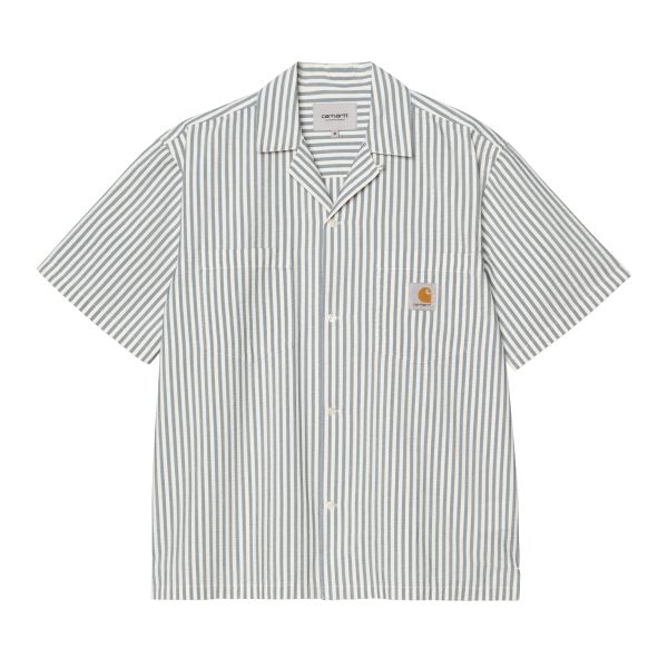 Carhartt WIP Leavel Overhemd Off White/Blauw