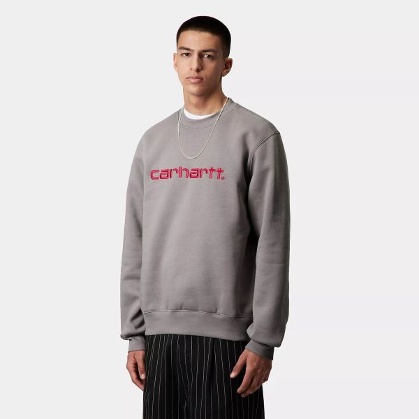 Carhartt WIP Logo Sweater Antraciet
