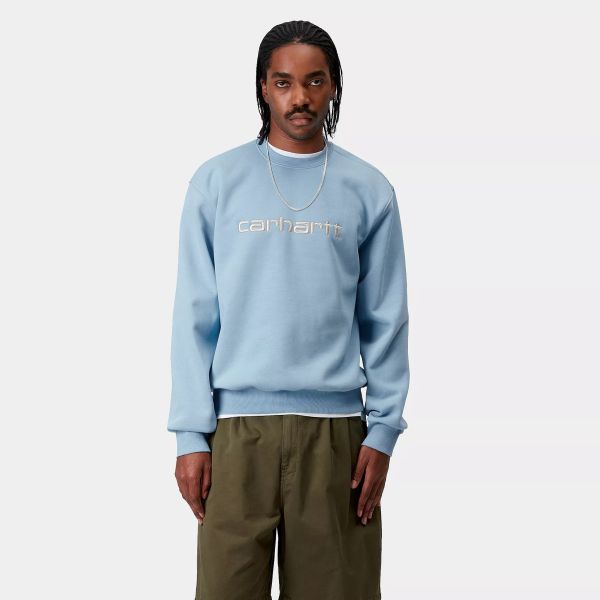 Carhartt WIP Logo Sweater Blauw