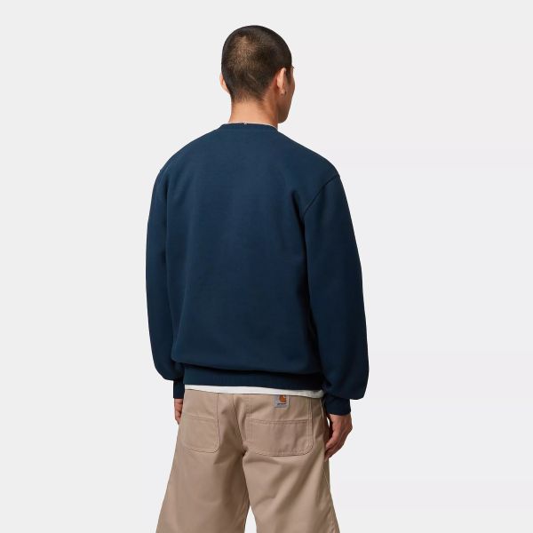 Carhartt WIP Logo Sweater Donker Blauw