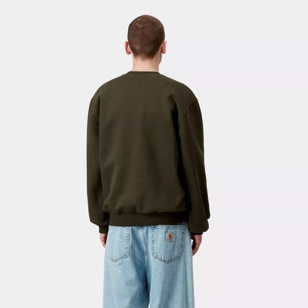 Carhartt WIP Logo Sweater Donker Groen