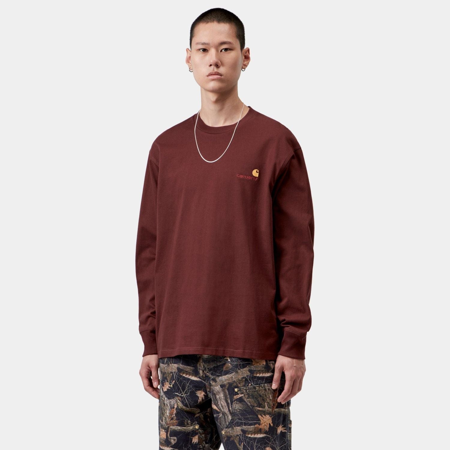 Carhartt WIP American Script Longsleeve T-shirt Bordeaux