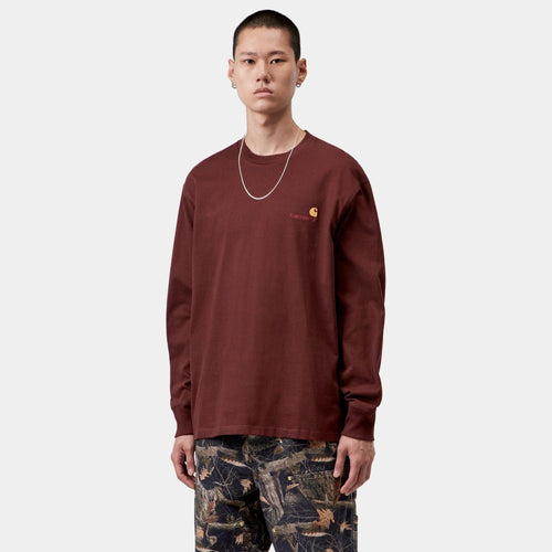 Carhartt WIP American Script Longsleeve T-shirt Bordeaux