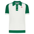 Casablanca Colorblocked Bouclé Polo Wit/Groen