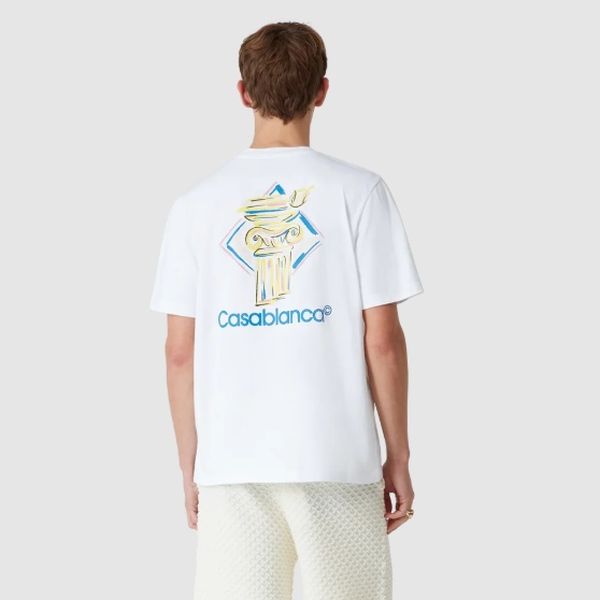 Casablanca Diamond Column T-shirt Wit