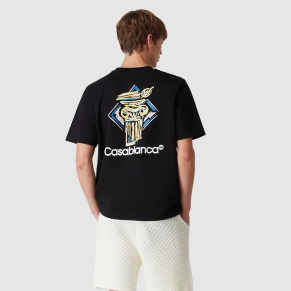 Casablanca Diamond Column T-shirt Zwart