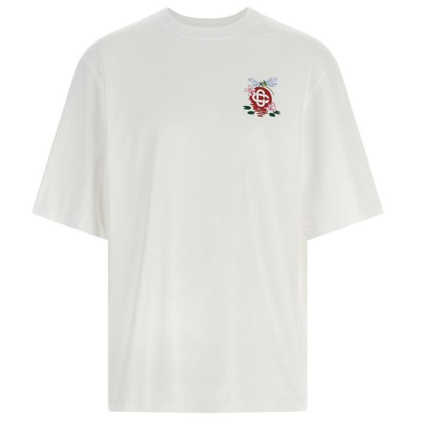 Casablanca Dragonfly Floral Oversized T-shirt Wit