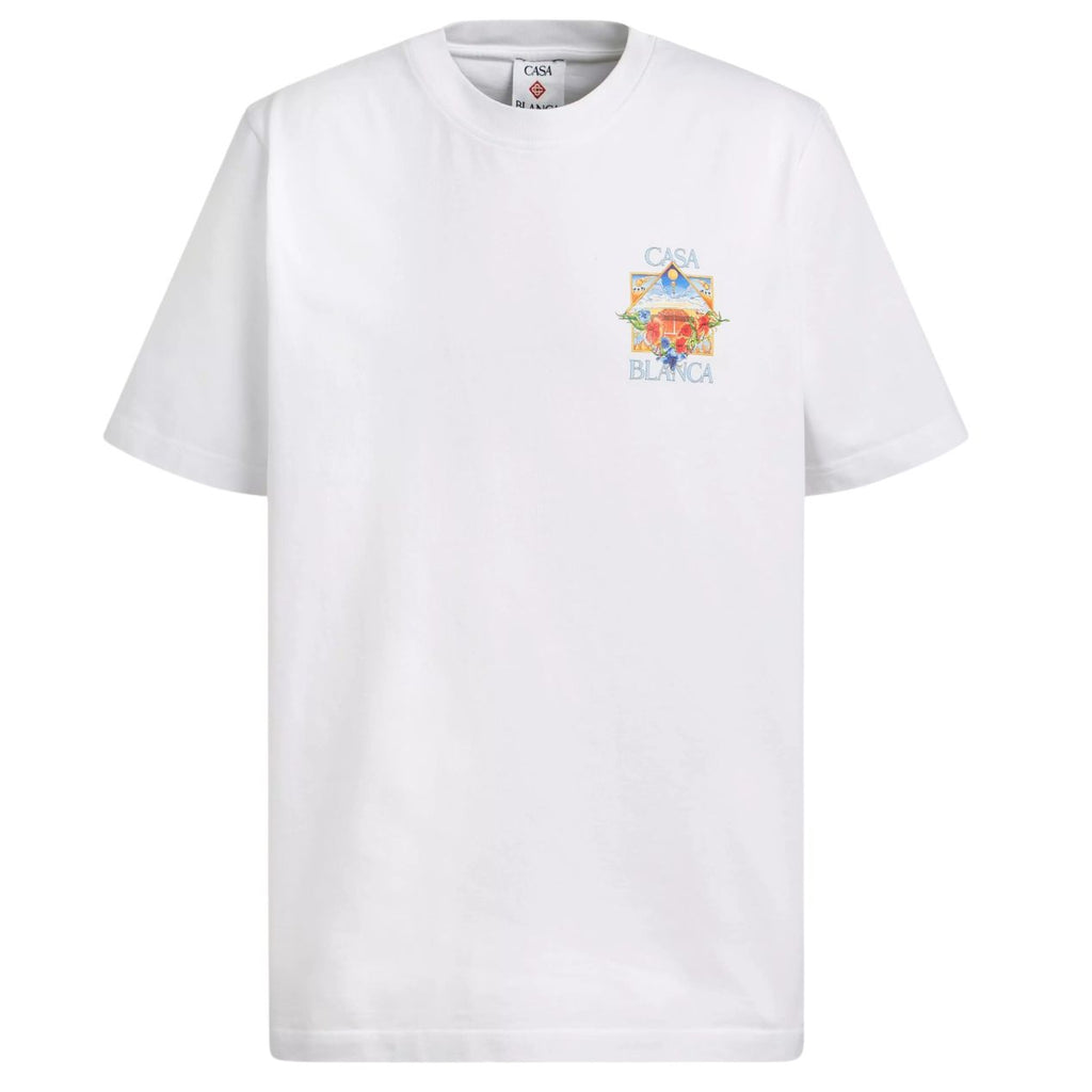 Casablanca Flower Court Icon T-shirt Wit