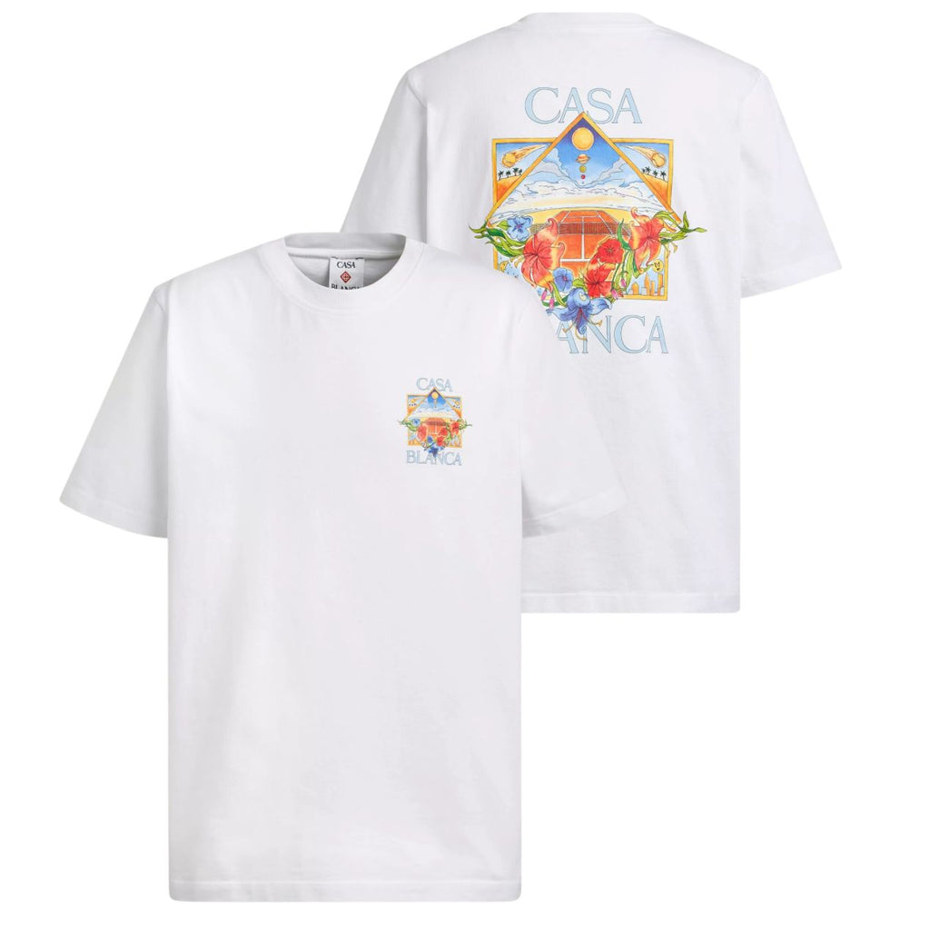 Casablanca Flower Court Icon T-shirt Wit