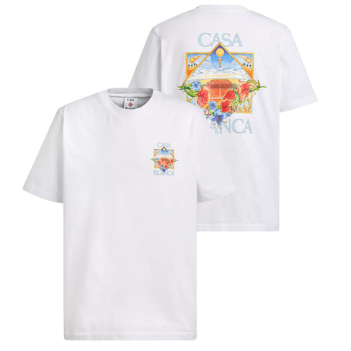 Casablanca Flower Court Icon T-shirt Wit