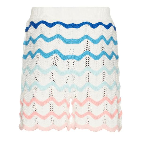 Casablanca Gradient Wave Crochet Korte Broek Wit
